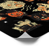 Lang leve Halloween  Pumpkin Witch Ghost Bl Poster (Hoek)