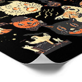 Lang leve Halloween  Pumpkin Witch Ghost Bl Poster (Hoek)