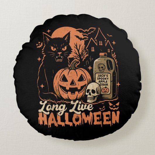 Lang leve Halloween Rond Kussen (Voorkant)