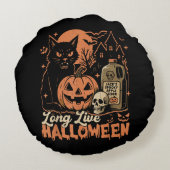 Lang leve Halloween Rond Kussen (Achterkant)
