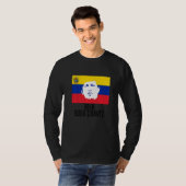Lang leve Hugo Chávez gezicht op vlag T-shirt (Voorkant volledig)