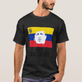 Lang leve Hugo Chávez gezicht op vlag T-shirt (Voorkant)
