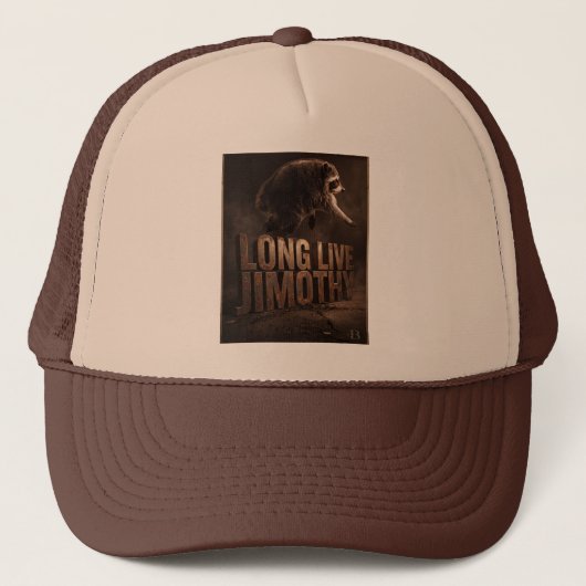Lang leve Jimothy Raccoon Trucker Pet (Voorkant)