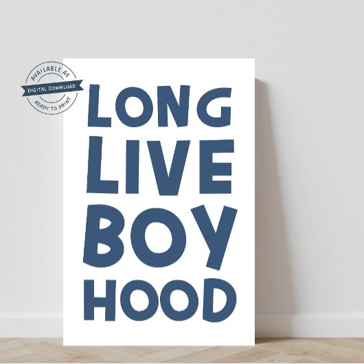 Lang leve jongen kap blauw poster