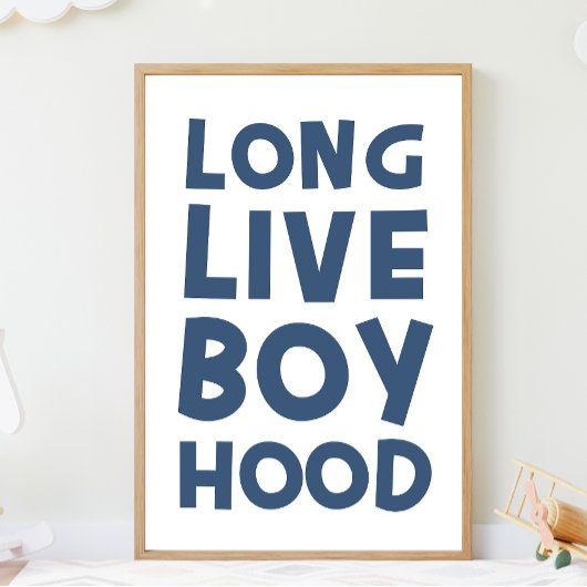 Lang leve jongen kap blauw poster