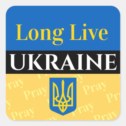 Lang leve OEKRAÏNE, Pray, je berichtenveld Vierkante Sticker (Voorkant)