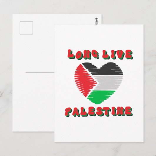 Lang leve Palestina Briefkaart (Voorkant / Achterkant)