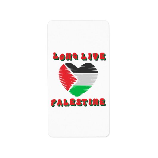 Lang leve Palestina Etiket (Voorkant)