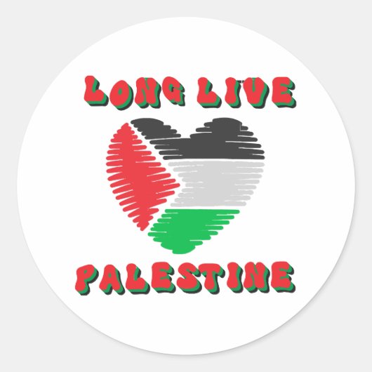 Lang leve Palestina Ronde Sticker (Voorkant)