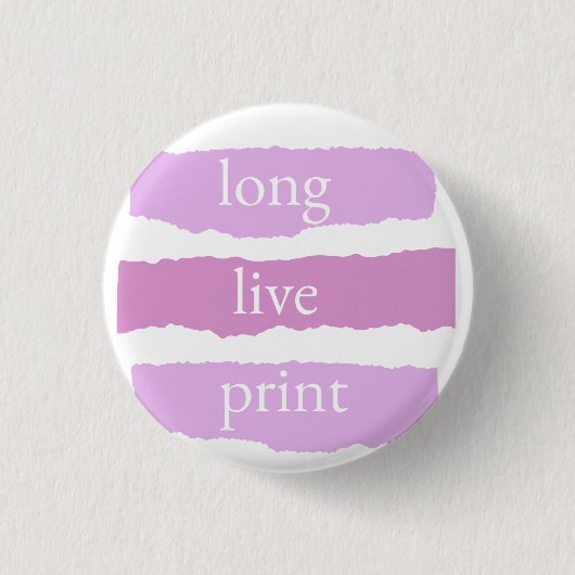 lang leve print kleine pin ronde button 3,2 cm (Voorkant)