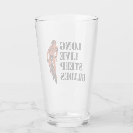 Lang leve steile rangen fietsen glas (Achterkant)