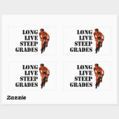 Lang leve steile rangen fietsen rechthoekige sticker (Vel)