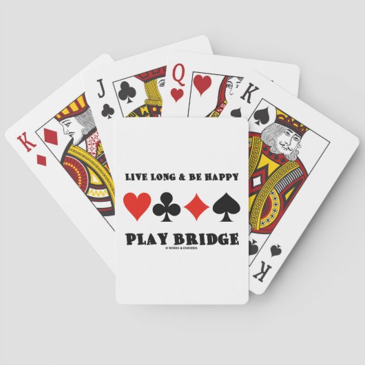 Lang Leven & Gelukkig Zijn Speel Bridge (Vier Kleu Pokerkaarten (Achterkant)