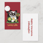 Lang leven God Panda Lucky Charm Visitekaartje (Voorkant / Achterkant)