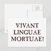 Lang Levende Dode Talen - Latijn Briefkaart (Voorkant / Achterkant)