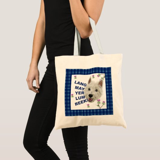 Lang May Yer Lum Reek. Tote Bag (Voorkant (product))