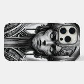 Lang Metropolis eerbetoon. Retro futuristische vro iPhone Hoesje (Achterkant horizontaal)