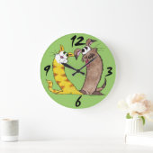 Lang op Love Cat en Dog Grote Klok (Huis)