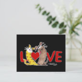 Lang op Love-Cat en Hond Briefkaart (Staand voorkant)