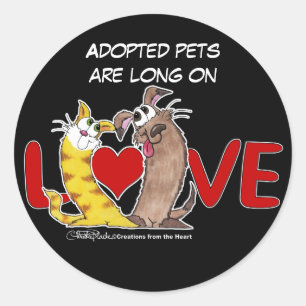Lang op Love-Cat en Hond Ronde Sticker