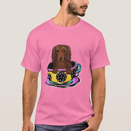 Lang roodharige Doxie T-shirt (Voorkant)