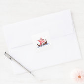 LANG SCHIP BEKIJKEN VIERKANTE STICKER (Envelop)