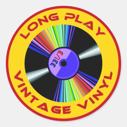 Lang Spelen  Vinyl 33 1/3 Ronde Sticker (Voorkant)