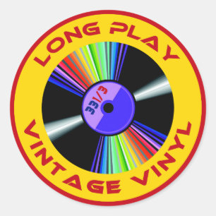 Lang Spelen  Vinyl 33 1/3 Ronde Sticker