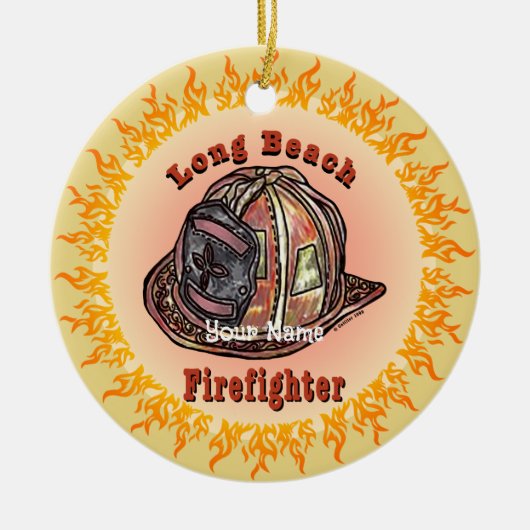 Lang strand brandweerman ornament (Voorkant)
