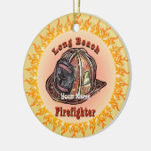 Lang strand brandweerman ornament (Links)