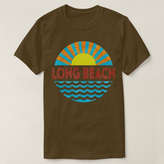 lang strand zon en golven t-shirt (Design voorkant)