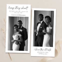 Lang verhaal kort bladwijzer modern minimalistisch save the date