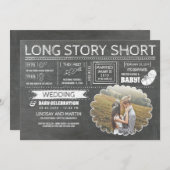 Lang verhaal kort | Huwelijksfeest en Baby feest Save The Date (Voorkant / Achterkant)