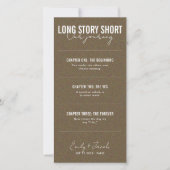 Lang verhaal kort Modern Script Tijdlijn Bruiloft Save The Date (Voorkant)