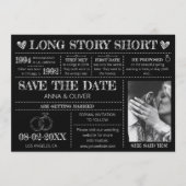 Lang verhaal Korte bruiloft Bewaar de datum Foto Kaart (Voorkant)