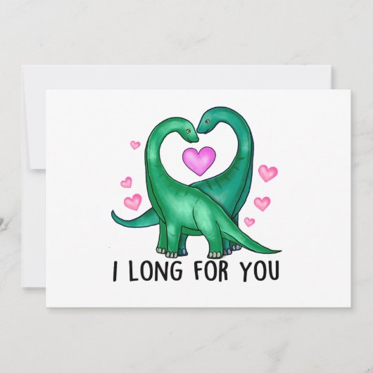 Lang voor jullie Funny Dinosaur Valentijnsdag Feestdagenkaart (Voorkant)