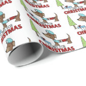 Lang voor Kerstmis-Dachshund Cadeaupapier (Rol Hoek)