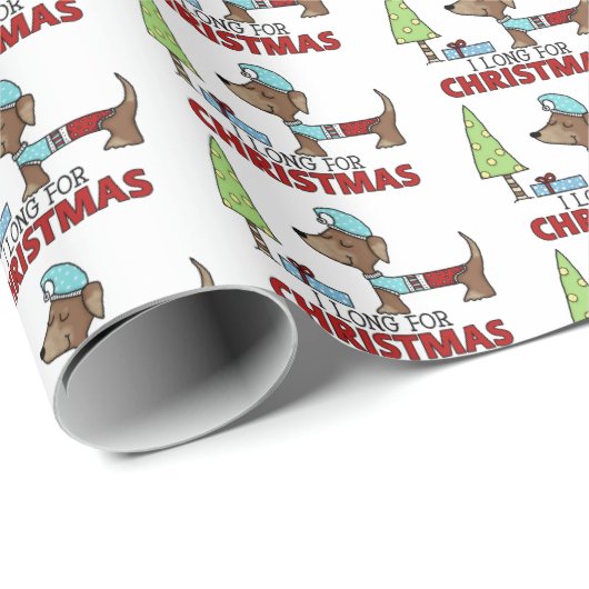Lang voor Kerstmis-Dachshund Cadeaupapier (Rol Hoek)