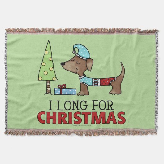 Lang voor kerstmis-Dachshund Deken (Voorkant)