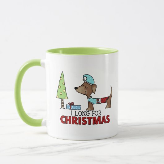 Lang voor Kerstmis-Dachshund Mok (Links)