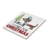 Lang voor Kerstmis-Dachshund Tegeltje (Zijkant)