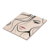 Lang vrouw gezicht tegeltje (Zijkant)