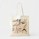 Lang vrouw gezicht tote bag (Voorkant)
