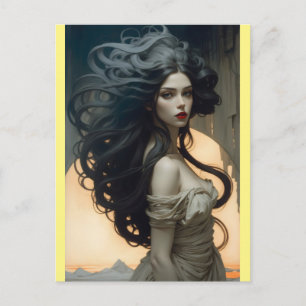 lang wild haar briefkaart