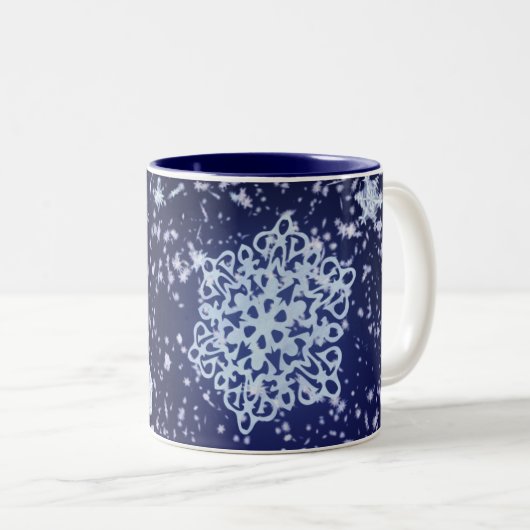 Lang winteravondmok tweekleurige koffiemok (Voorkant rechts)