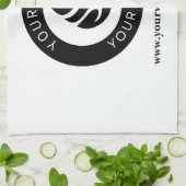 Lang Wit Schort met Company Logo Promotional Theedoek (Gevouwen)