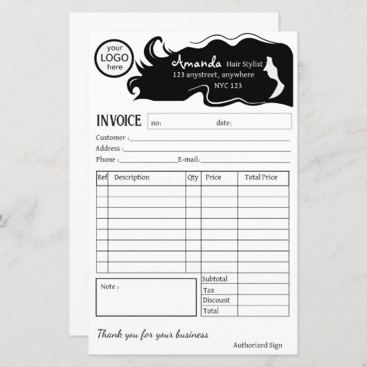 Lang Zwart Haar Vrouw Haar Stylist (Voorkant / Achterkant)