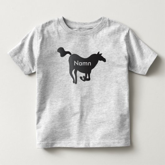Långärmad tröja med häst & namn kinder shirts (Voorkant)