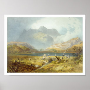 Langdale Pikes uit het "District van het Engelse m Poster