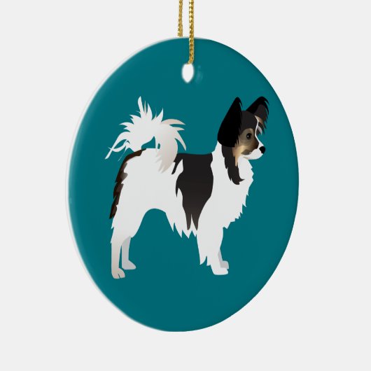 Langdurig Chihuahua of Papillon Basic Design Keramisch Ornament (Rechts)